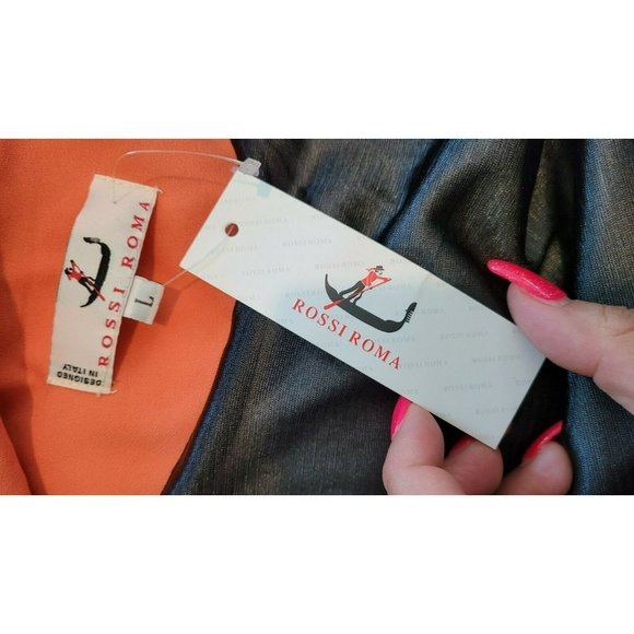 ROSSI ROMA FANCY Multicolor  COAT JACKET design Large NWT  Made in Italy Jewelry - Picture 8 of 13